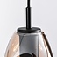 Suspension moderne en verre noir avec verre ambré, 4 lumières - Faliste