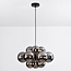 Suspension Decadi 12 lumières - noir et verre fumé