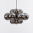 Lampe suspendue design noire avec verre fumé, 12 lumières - Decadi