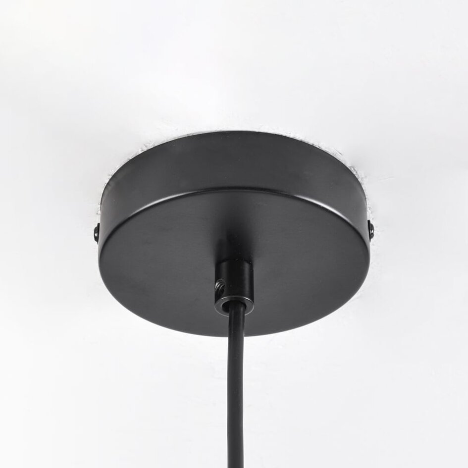 Lampe suspendue design noire avec verre fumé, 12 lumières - Decadi
