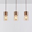 Lampe suspendue à 3 lumières marron café avec verre ambré - Lungo