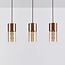 Suspension Lungo 3 lumières - brun café et verre ambré