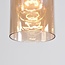 Suspension Lungo 3 lumières - brun café et verre ambré