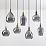 Suspension à 7 lumières Vivienne - verre fumé