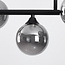 Suspension design noir avec verre fumé, 6 lumières - Aster