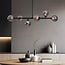 Plafonnier design Aster 6 lumières en verre fumé - noir