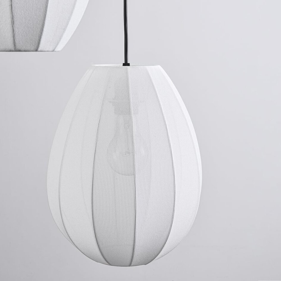 Suspension japandi à 3 lumières avec lanternes en tissu blanc - Fabrica