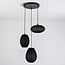 Suspension Fabrica 3 lumières - lampions en tissu noir