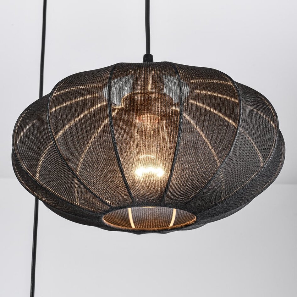 Suspension Fabrica 3 lumières - lampions en tissu noir