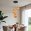 Suspension Fabrica 3 lumières - lampions en tissu orange