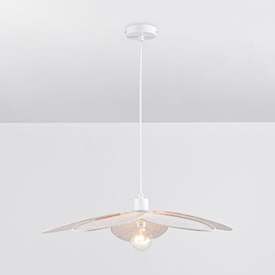 Suspension Floral - beige avec pétales en tissu