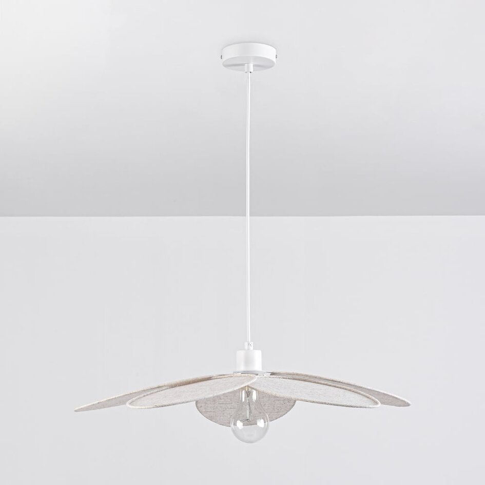 Suspension Floral - beige avec pétales en tissu
