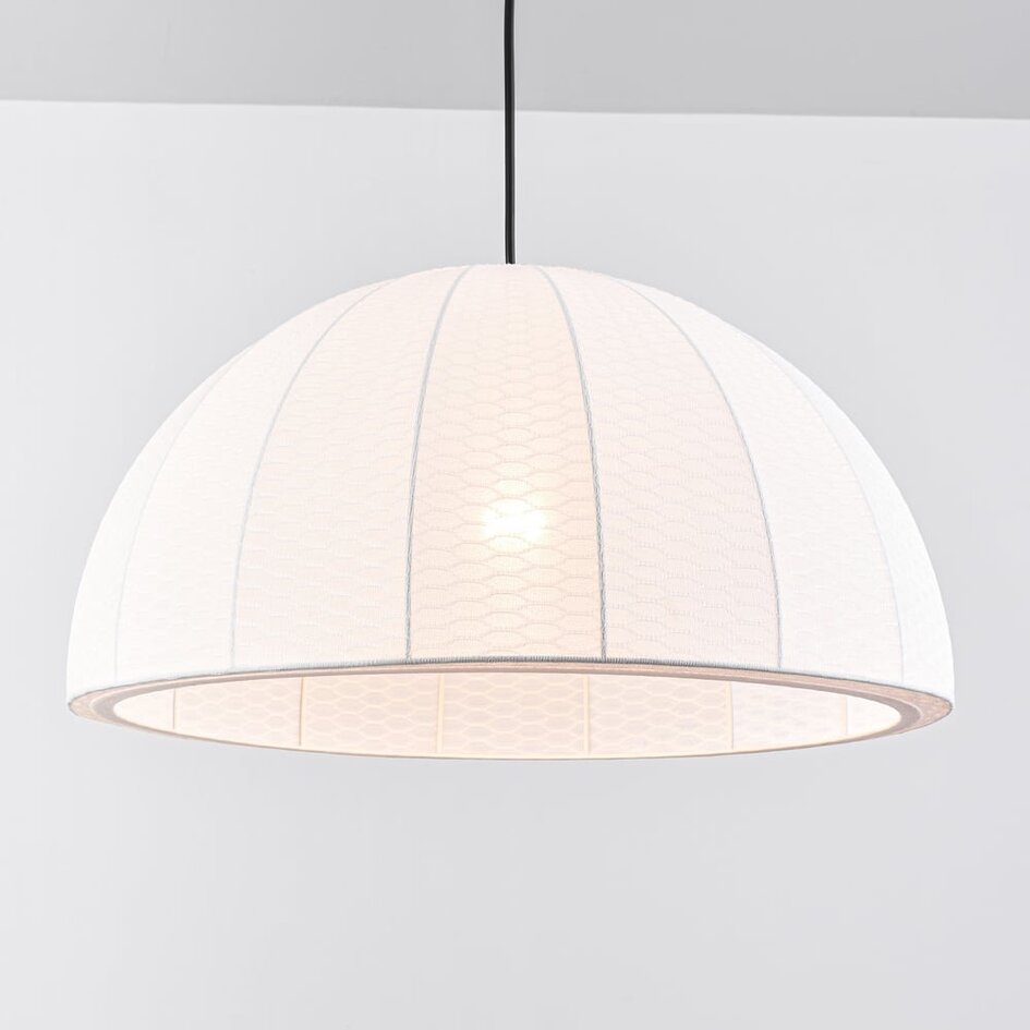 Suspension Karan - abat-jour en tissu naturel