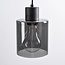 Suspension design Pella, 4 lumières - noir avec verre fumé