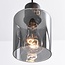 Suspension design Pella, 4 lumières - noir avec verre fumé