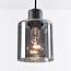 Suspension moderne noire avec verre fumé, 4 lumières - Palaio