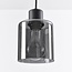 Suspension Palaio 4 lumières - noir et verre fumé