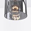 Suspension moderne noire avec verre fumé, 4 lumières - Palaio