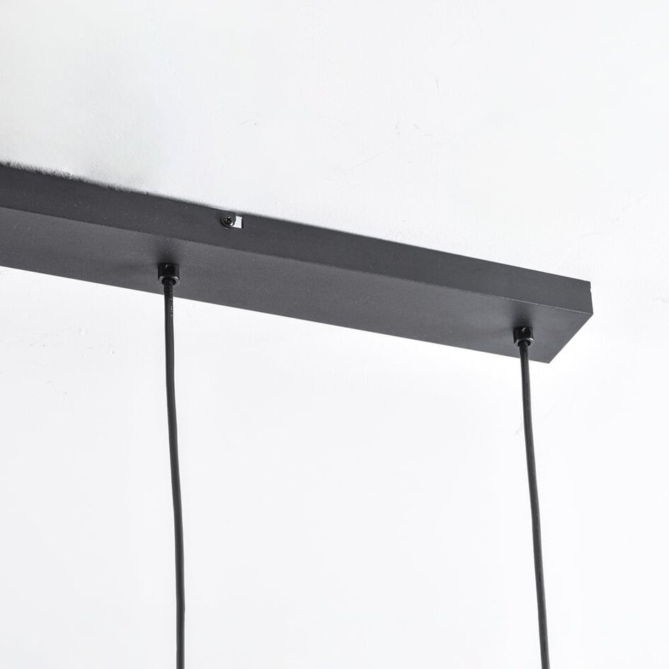 Suspension moderne noire avec verre fumé, 4 lumières - Palaio
