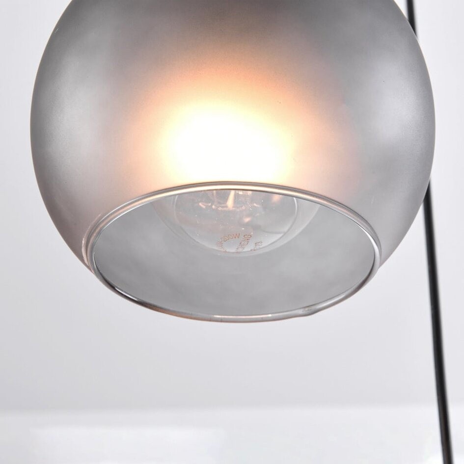 Suspension moderne en verre mat gris, 3 lumières - Brinati