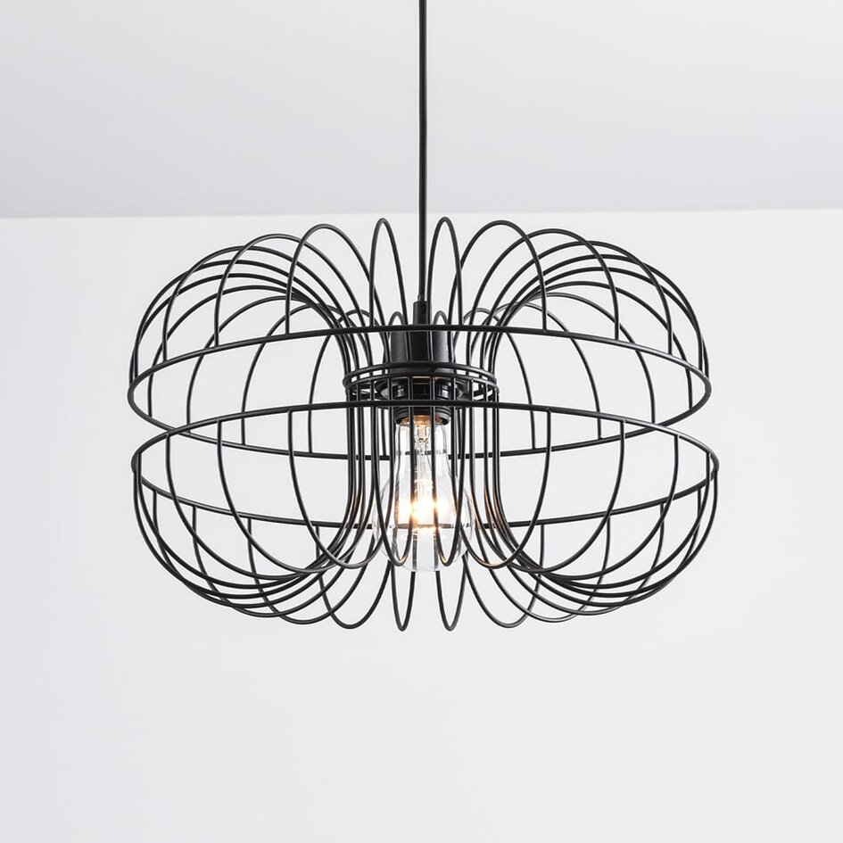 Suspension industrielle en métal noir - Hilo