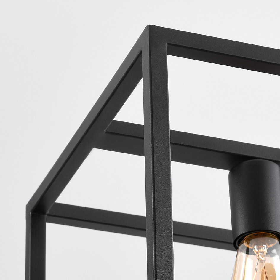 Lampe suspendue industrielle noire 7-lumières - Zagreb cage