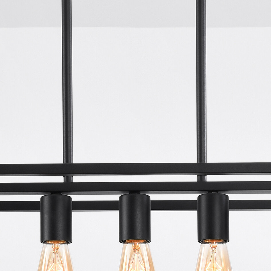 Suspension industrielle 7 lumières Zagreb cage noire