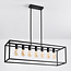 Suspension industrielle 7 lumières Zagreb cage noire