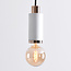 Lampe suspendue design en béton blanc léger avec décoration en or rose - Vienne