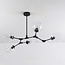 Suspension Salome 5 lumières en verre transparent - noir
