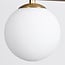 Suspension design 4 lumières Asun - doré et verre blanc laiteux