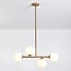 Suspension design 4 lumières Asun - doré et verre blanc laiteux