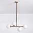 Suspension design 4 lumières Asun - doré et verre blanc laiteux