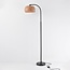 Lampadaire arc avec abat-jour en bambou - Seren