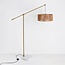 Lampadaire Bask réglable avec abat-jour naturel - laiton