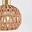 Lampe de table dorée avec abat-jour en rotin - Kora