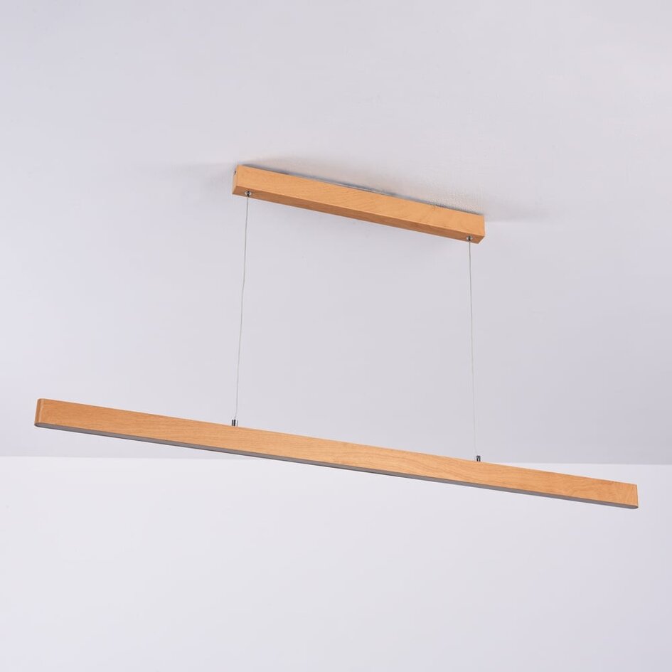 Suspension connectée Ami avec LED et application Tuya Smart - aspect bois