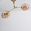 Suspension design 5 lumières en doré avec verre ambré - Thelma