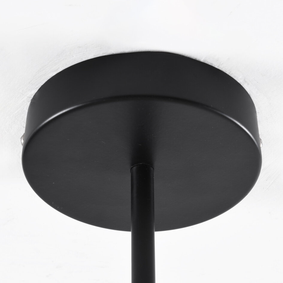 Suspension design 7 lumières en noir avec verre transparent - Philip