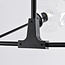 Suspension Philip 7 lumières en verre transparent - noir