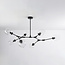 Suspension Philip 7 lumières en verre transparent - noir
