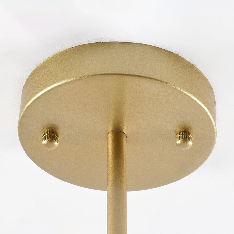 Suspension design 7 lumières en doré avec verre ambré - Stefanie