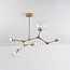 Suspension Selini 5 lumières en verre transparent - doré