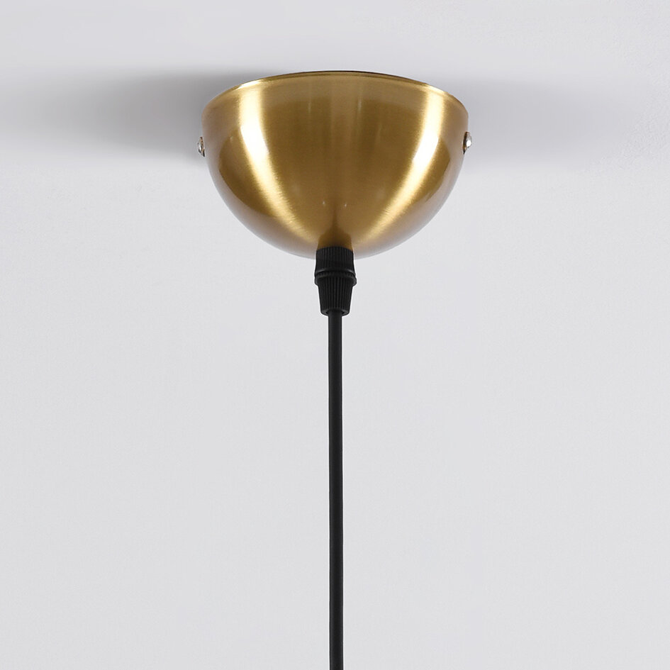 Suspension design Venice - verre ambré et or