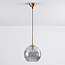 Suspension Johnny en verre nervuré - fumé
