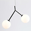 Suspension asymétrique Dexter 2 lumières avec globes en verre