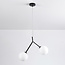 Suspension asymétrique Dexter 2-light - verre blanc laiteux