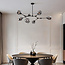 Suspension design 7 lumières en noir avec verre fumé - Phaedra