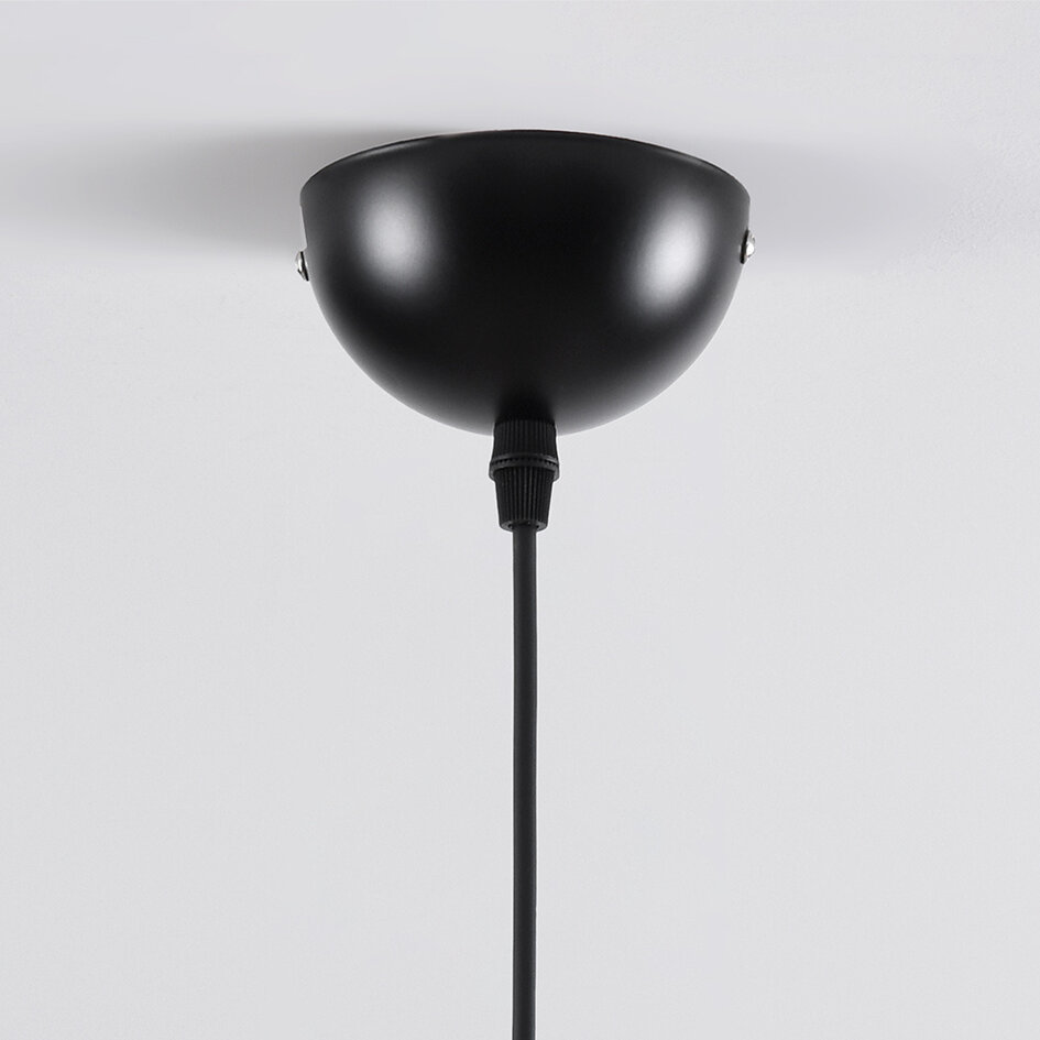Suspension Mace en verre ondulé et détails en bronze