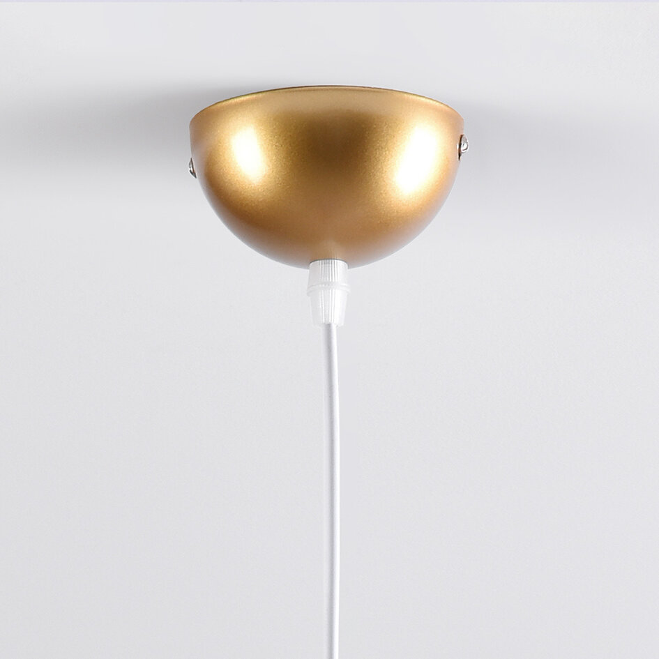 Lampe suspendue en fer Maya avec détails dorés